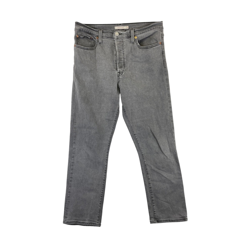 Levis Wedgie Straight Leg Jeans Womens 32 Gray Button Fly Denim Casual